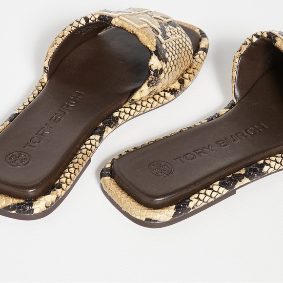 Tory Burch Double T Sport Slide snake embossed sandals size 6 1/2 NWOT - Picture 2 of 16